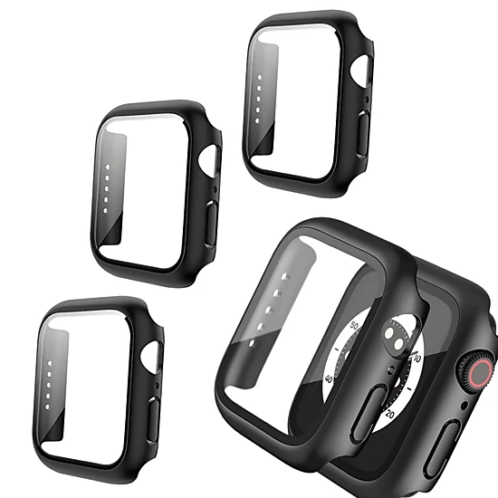 Qixxronics 3x for Apple Watch Series 6 44mm Case Cover, with Built-in Glass Screen Protector