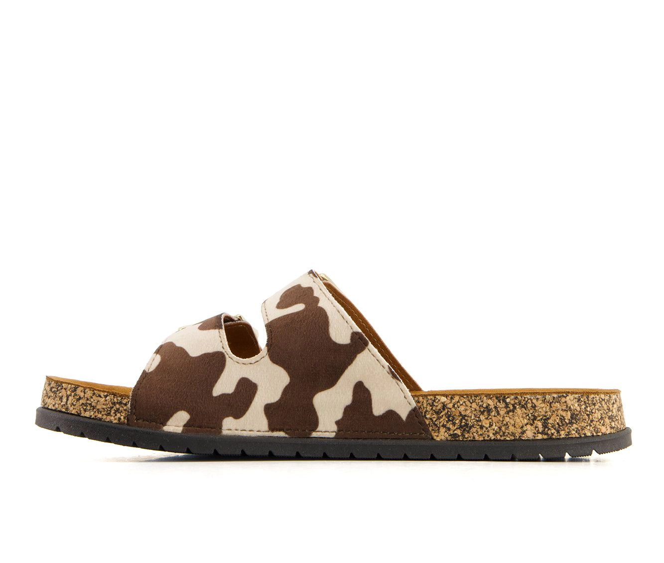 Andrea Womens Cowhide Print Footbed Sandals
