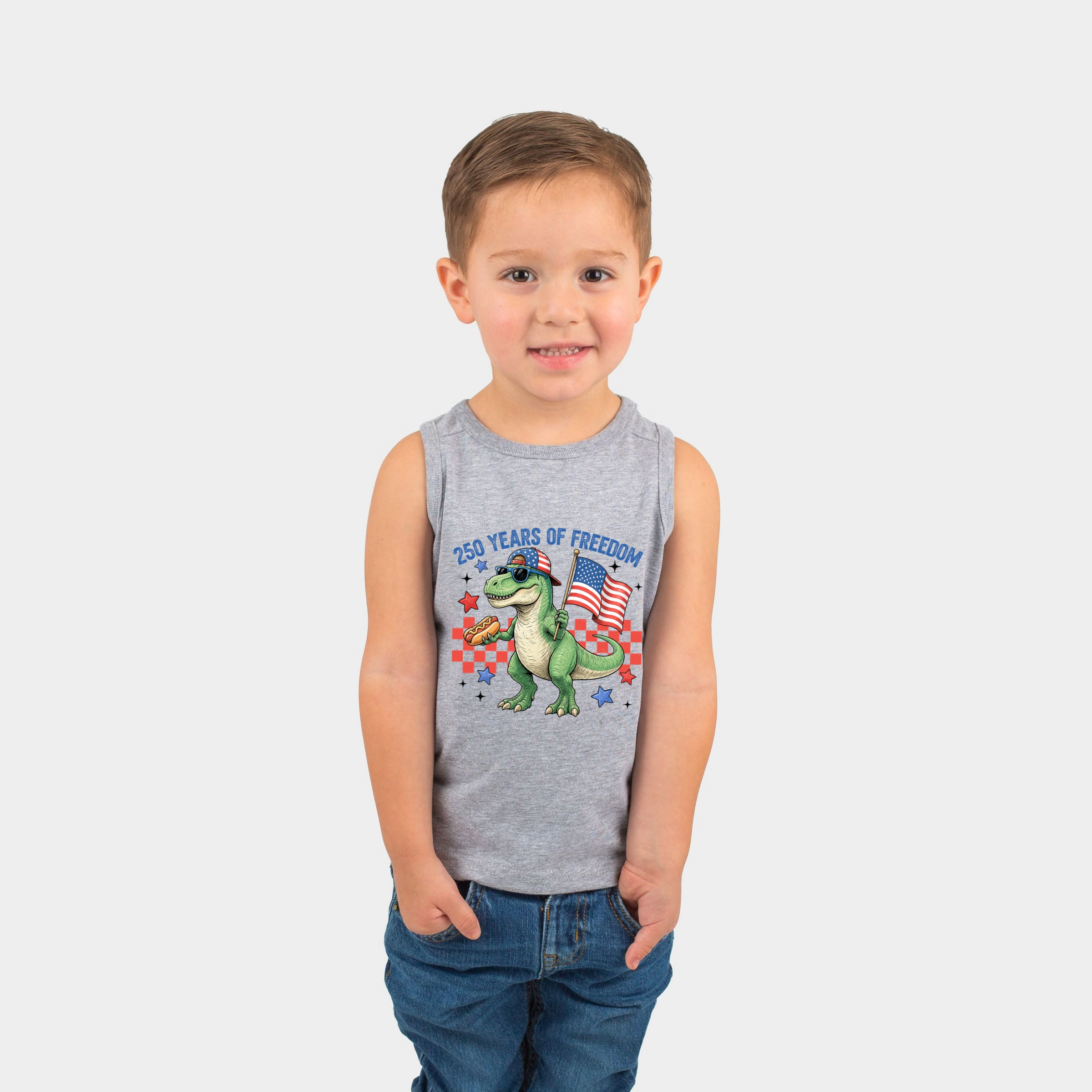 The Juniper Shop - 250 Years of Freedom Dinosaur Toddler Graphic Tank