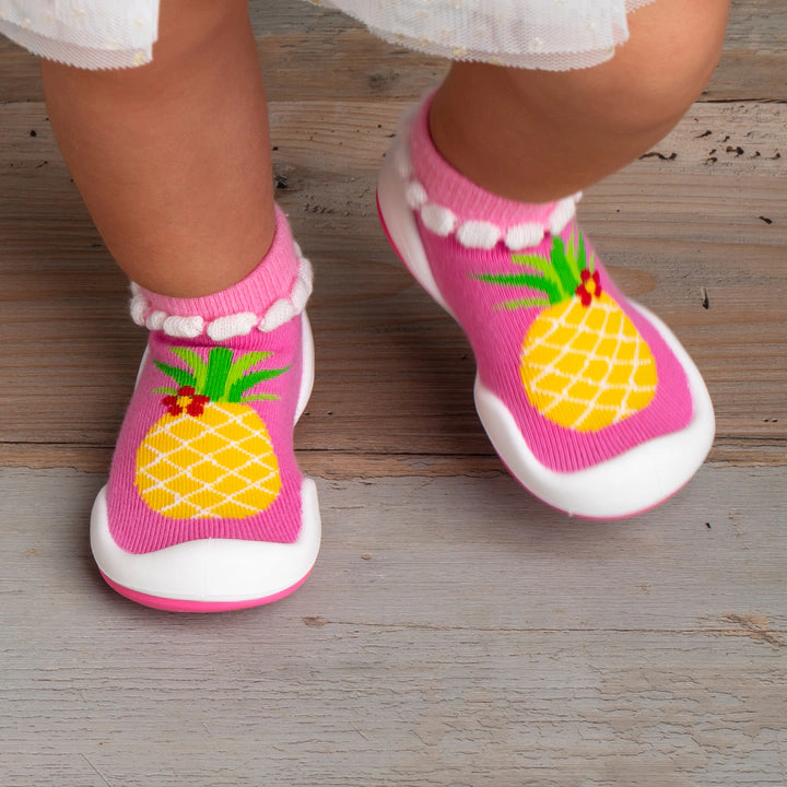 Komuello Baby Girl First Walk Sock Shoes Pineapple