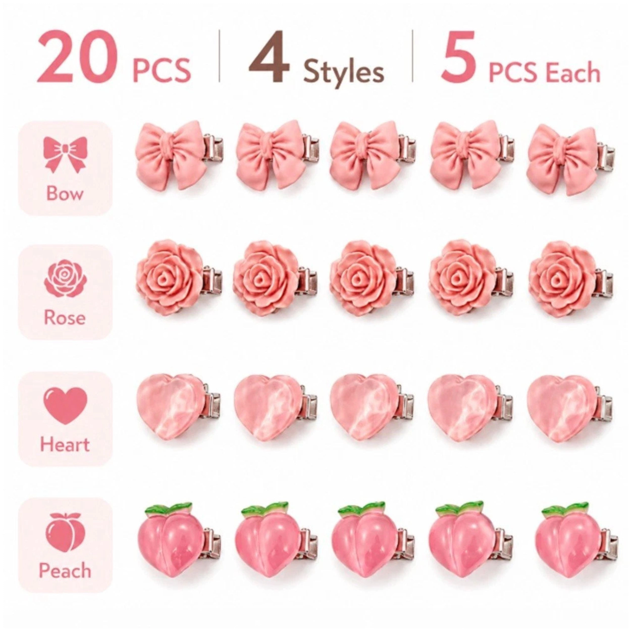 Home Collection Baby Girls Pack of 20 Mini Non-Slip Hair Clips Barrettes
