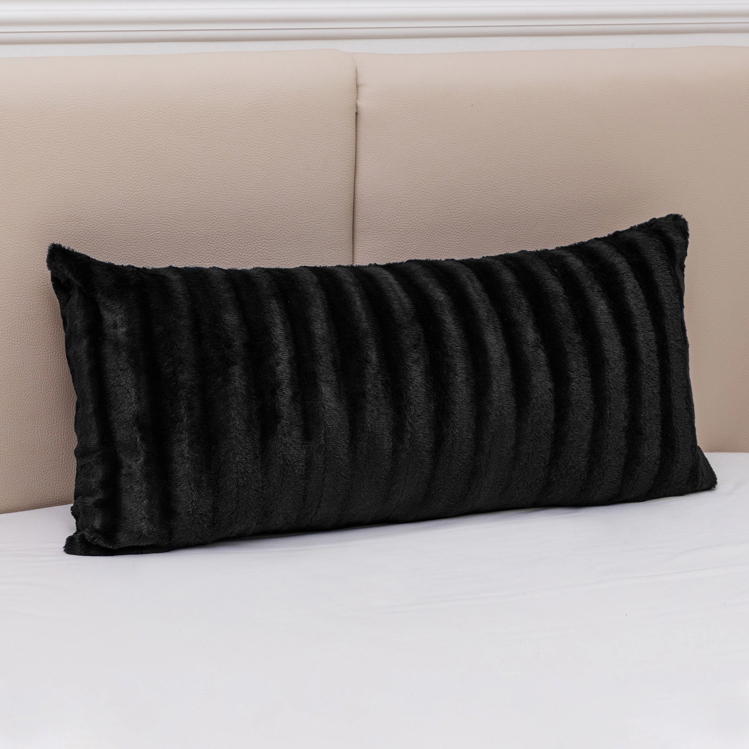 Cheer Collection Faux Fur Long Decorative Body Pillow 18x40