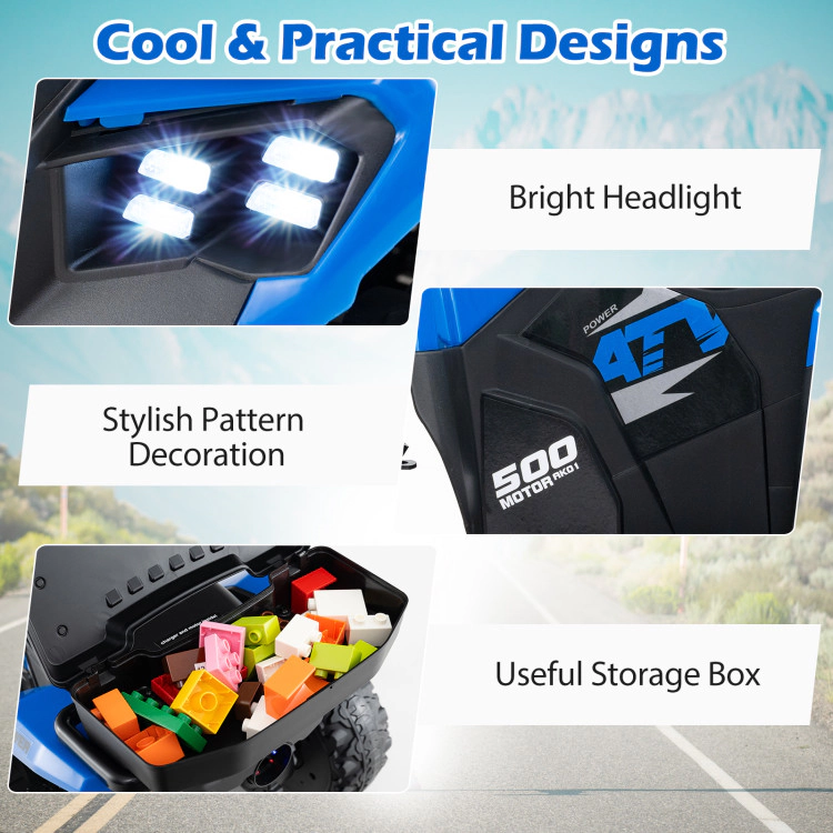 Hivvago 6V Kids Ride On ATV with Spray Function and Storage Box Music