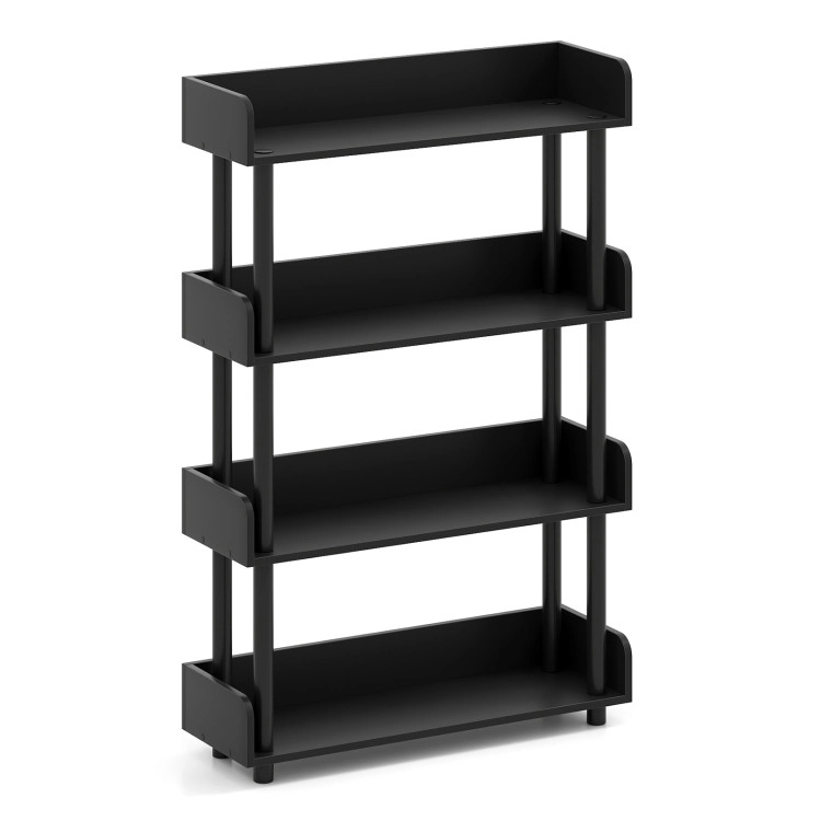 Hivvago 4-Tier Bookshelf Open Bookcase with Anti-Tipping Kit Industrial Storage Unit