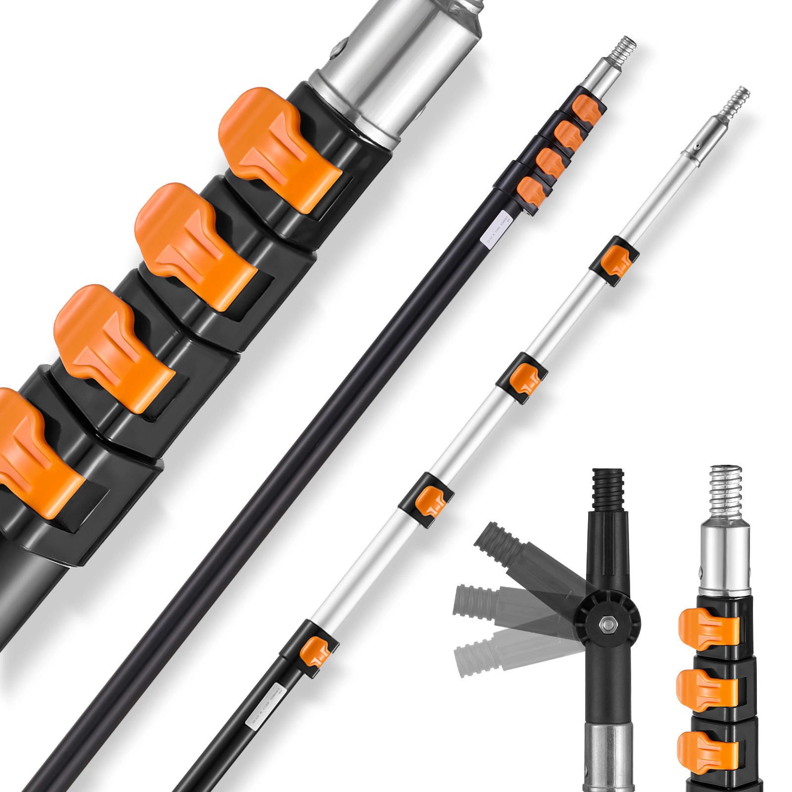 HONGGE Telescoping Pole to Extension Multi-Purpose Sturdy Aluminum Alloy Paint Extendable with Flip-Lock