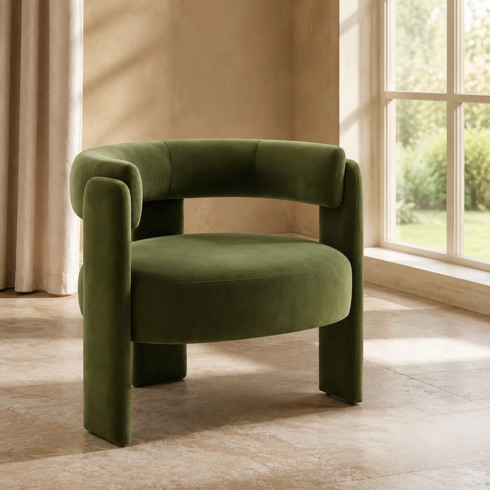 GOODSILO Modern Upholstered Accent Chair Solid Frame