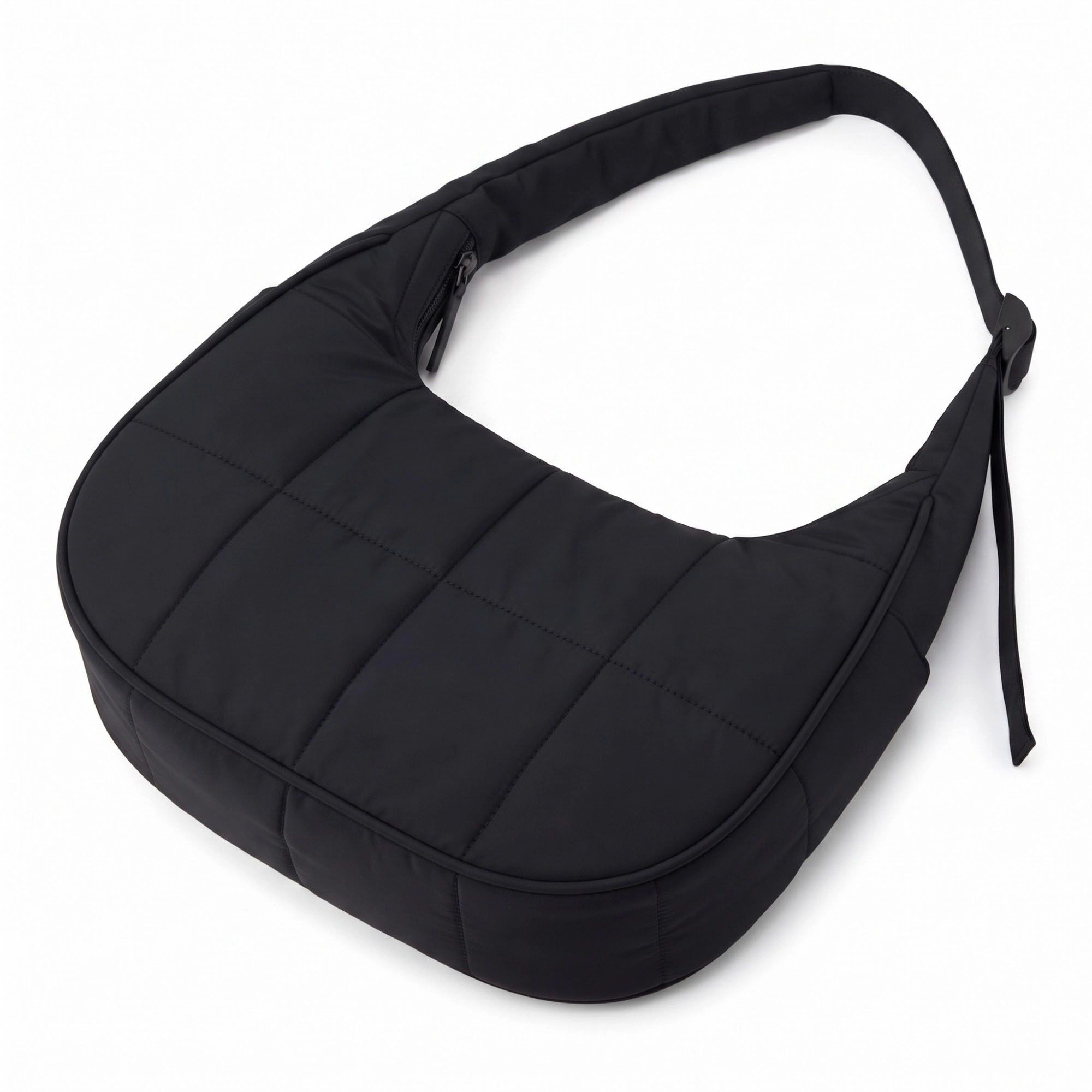 Alilang Women's Quilted Hobo Shoulder Bag with Adjustable Strap and Side Pockets 10x4x6.5in