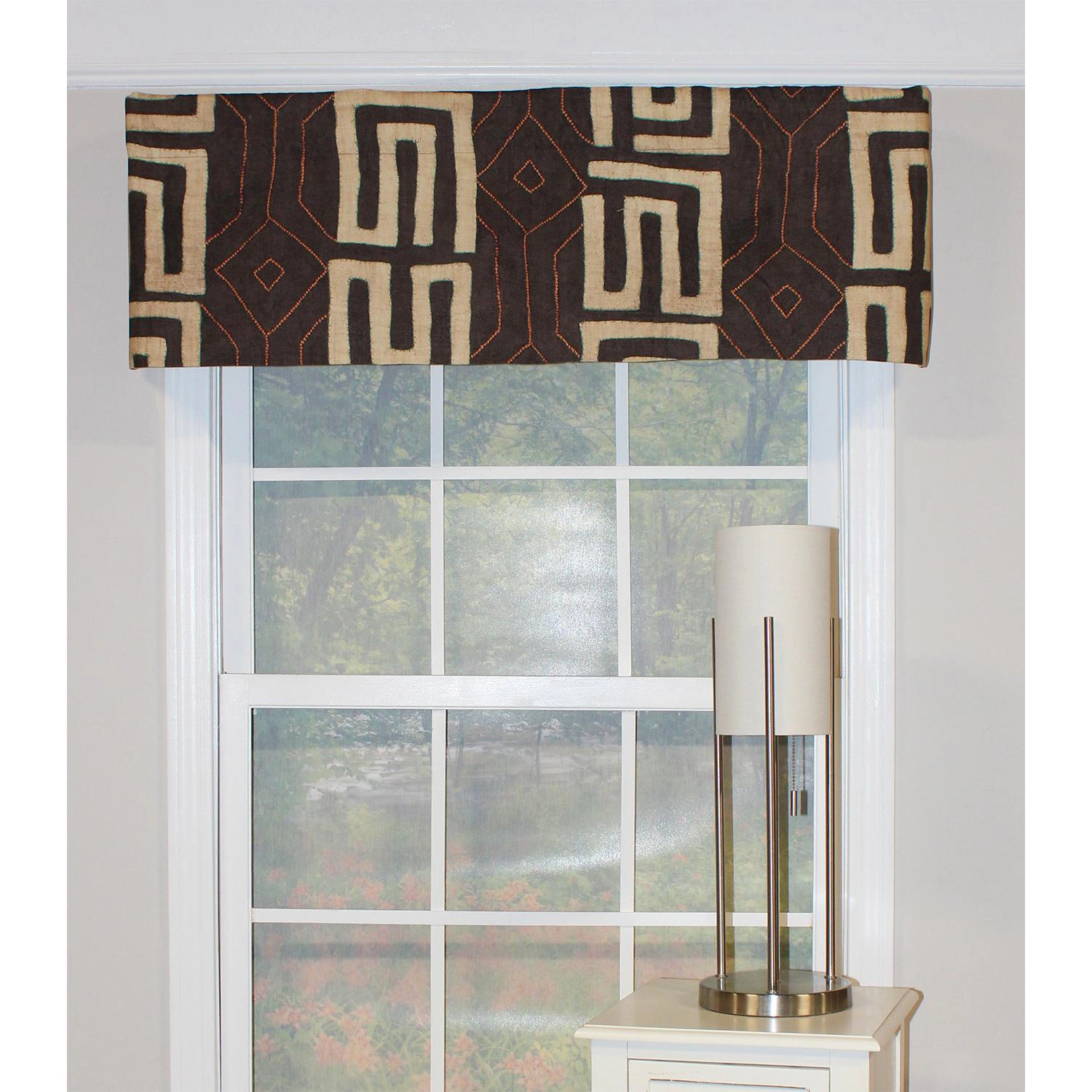 RLF Home Atahaulpa Tailored Window Treatment Valance 3" Rod Pocket 50" x 14" Chocolate