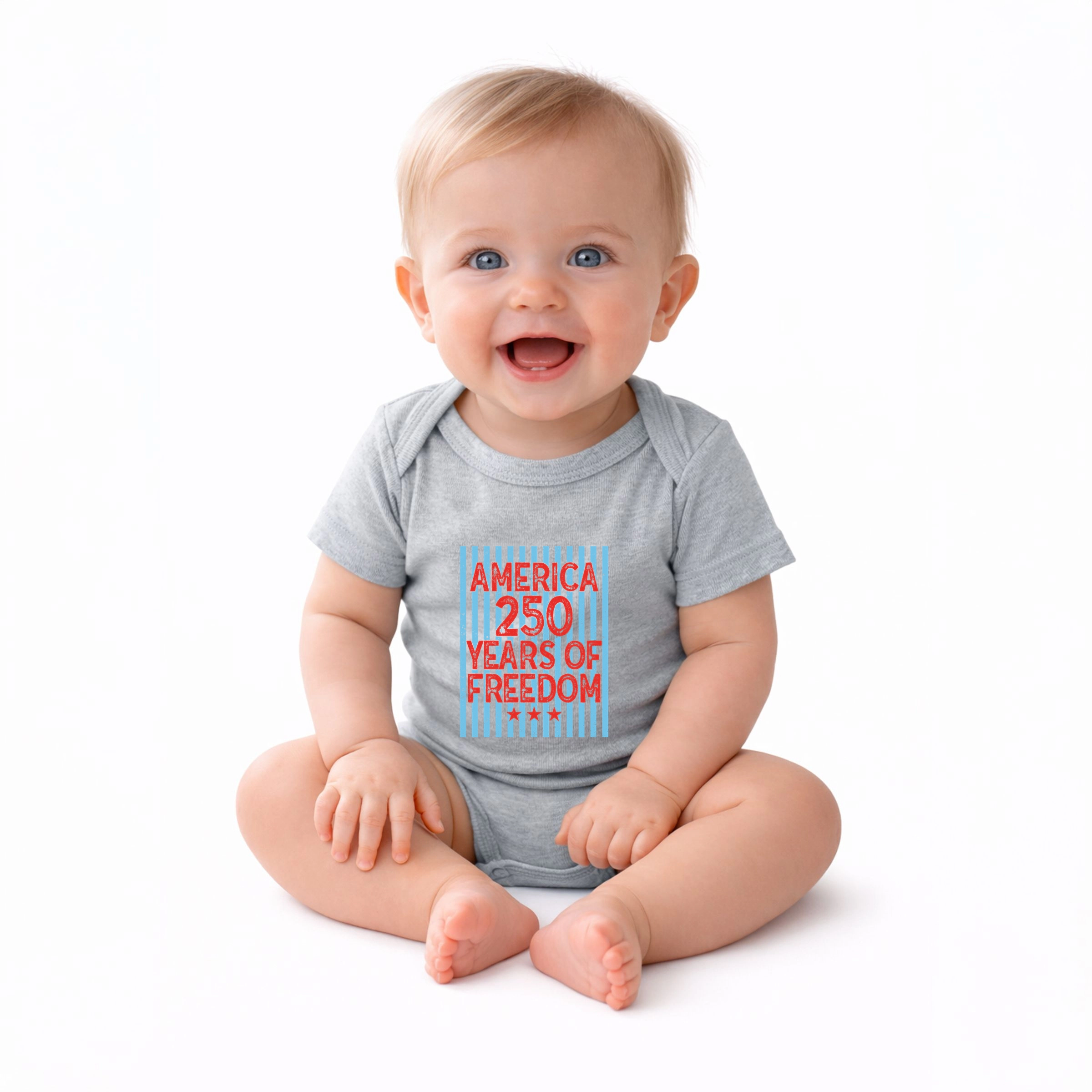 The Juniper Shop - 250 Years of Freedom Stripes Baby Short Sleeve Graphic Bodysuit