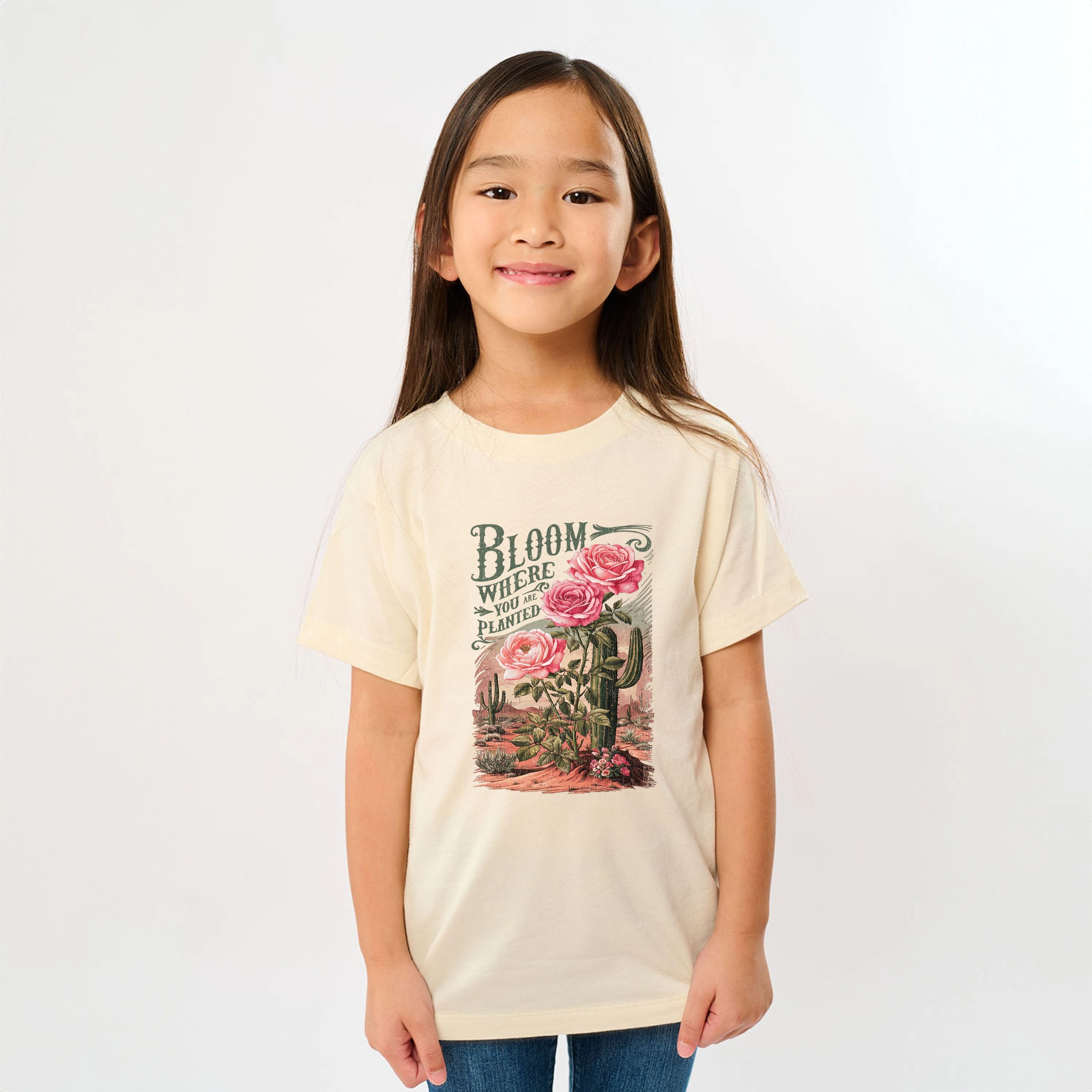 The Juniper Shop - Bloom Where You Are Planted Cactus Youth Short Sleeve Graphic T-Shirt