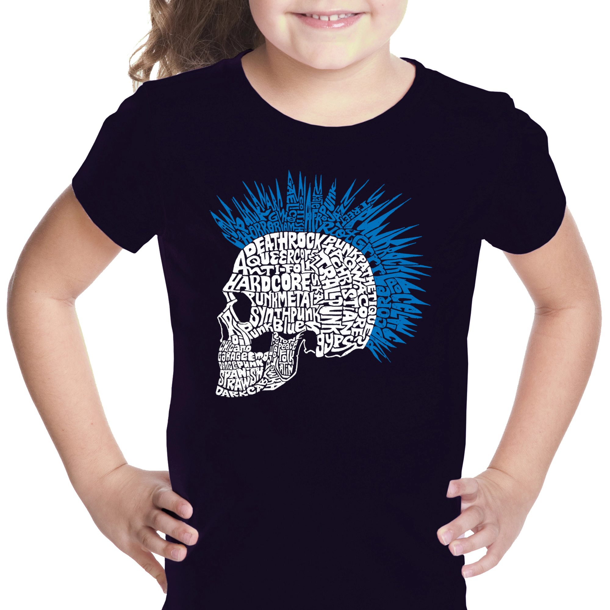 LA Pop Art Girls Word T-Shirt - Punk Mohawk