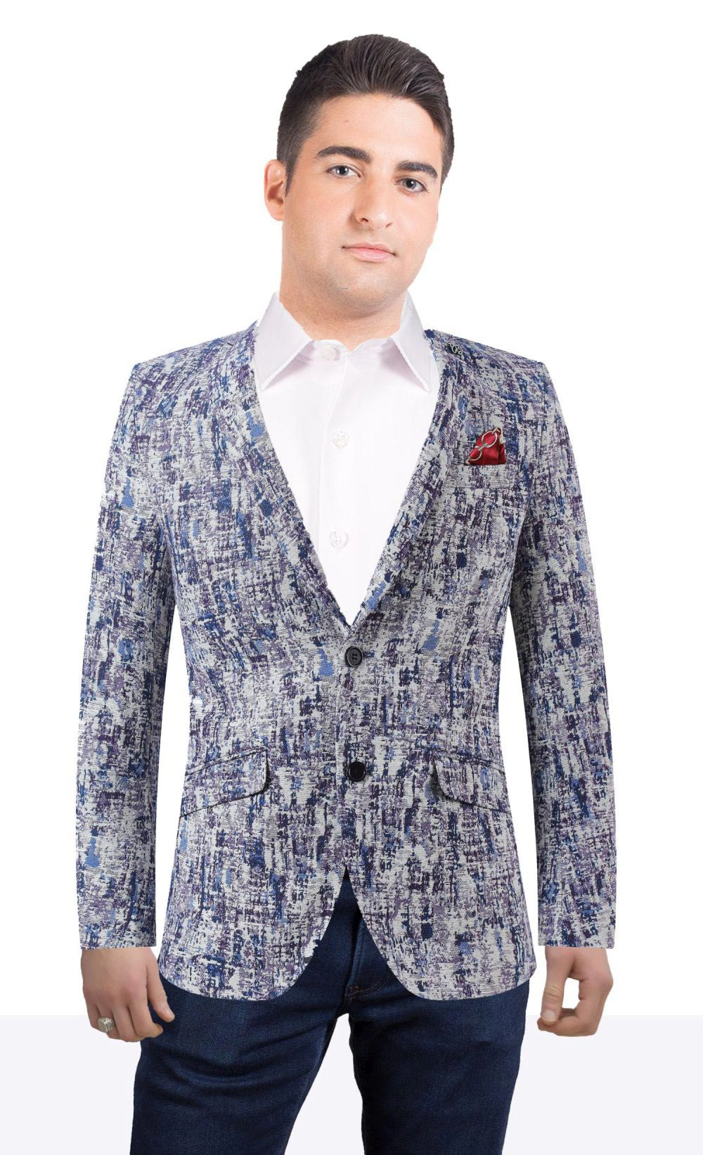 Elie Balleh Men's Slim Fit Bold Sports Coat Jacket