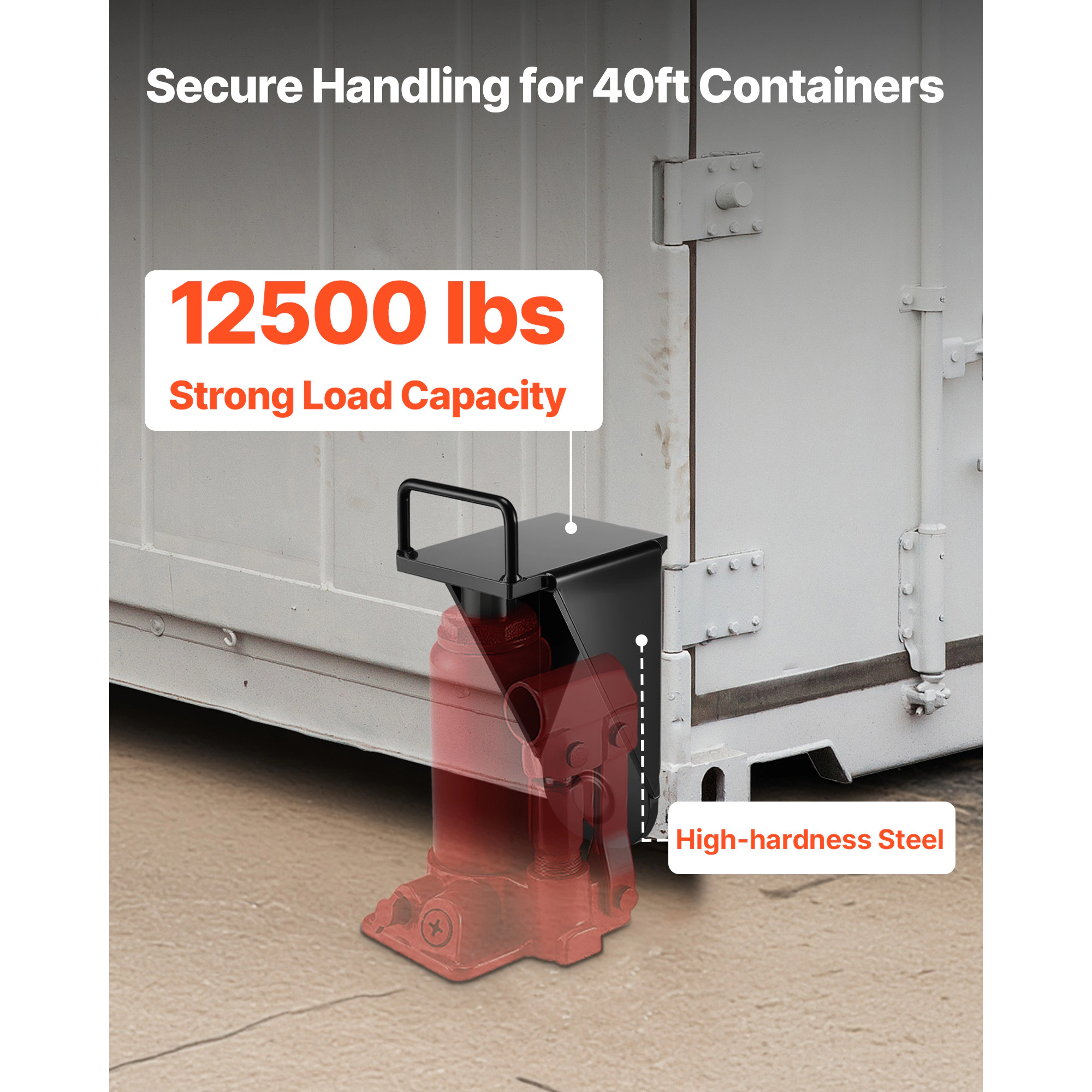 HONGGE Shipping Container Jack Lug with U-Shaped Handle, 1-Pack, Steel Leveler Booster, 12500 lbs Capacity