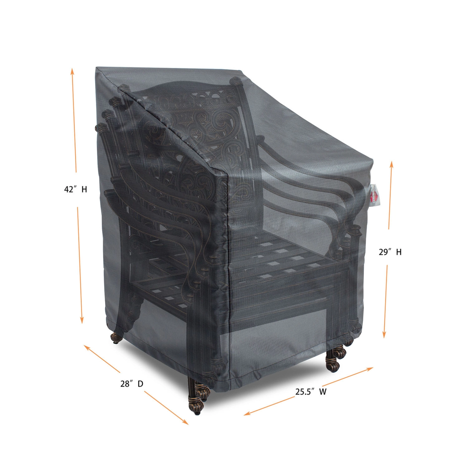 Summerset Shield Gold Barstool/Stacked 2-Layer Dining Cover - 25.5x28", Charcoal Grey