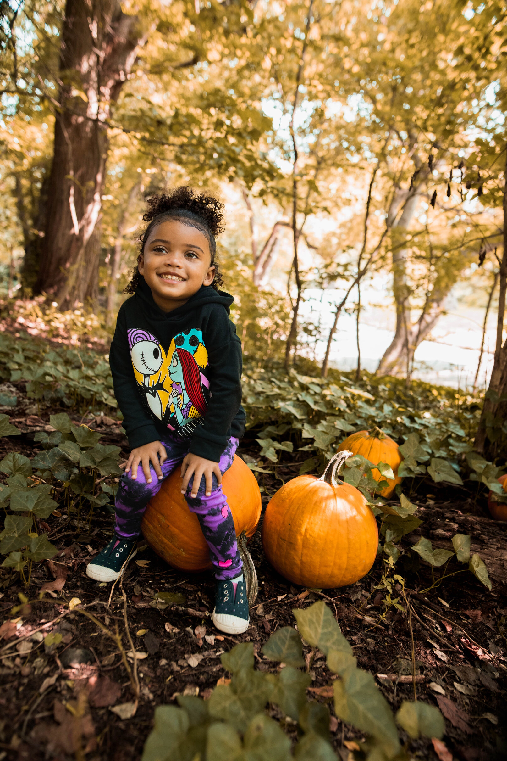 Disney Nightmare Before Christmas Girls' Glitter Fleece Hoodie and Leggings Set