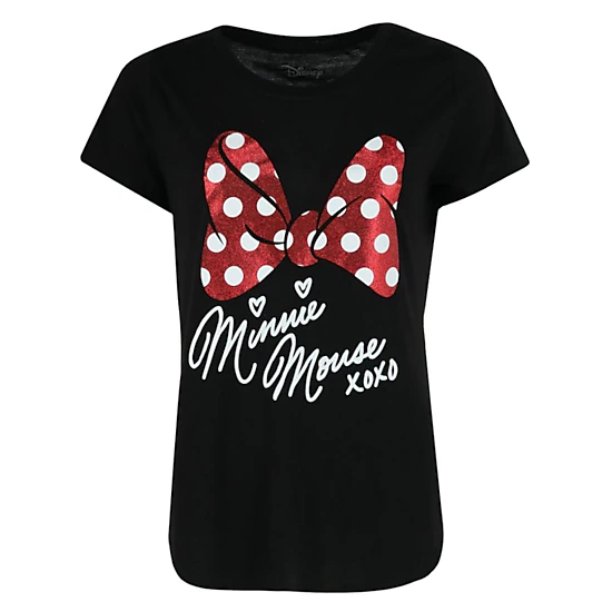 Jerry Leigh Women's Disney Minnie Mouse Glitter T-Shirt