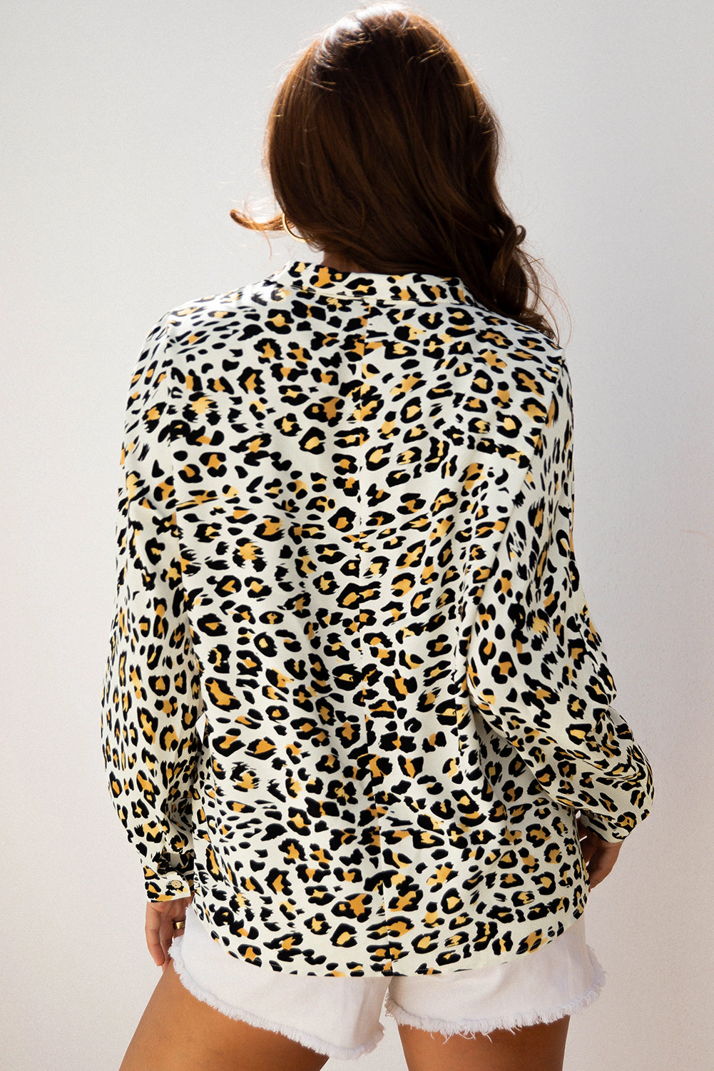Threaded Pear Women's Laurel Leopard V Neck Blouse