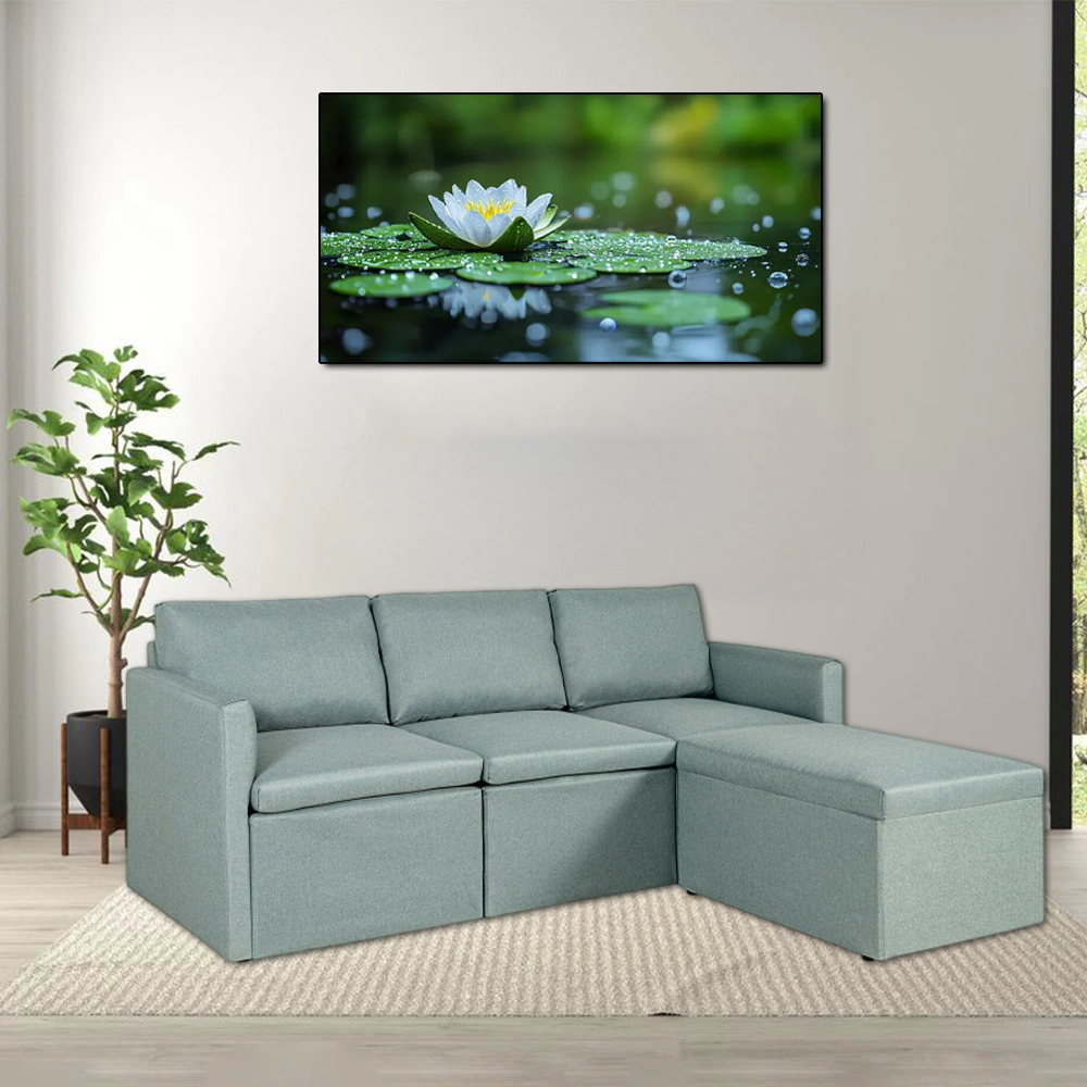Hivvago Reversible Chaise L-Shaped Sectional Couch with Convertible Design