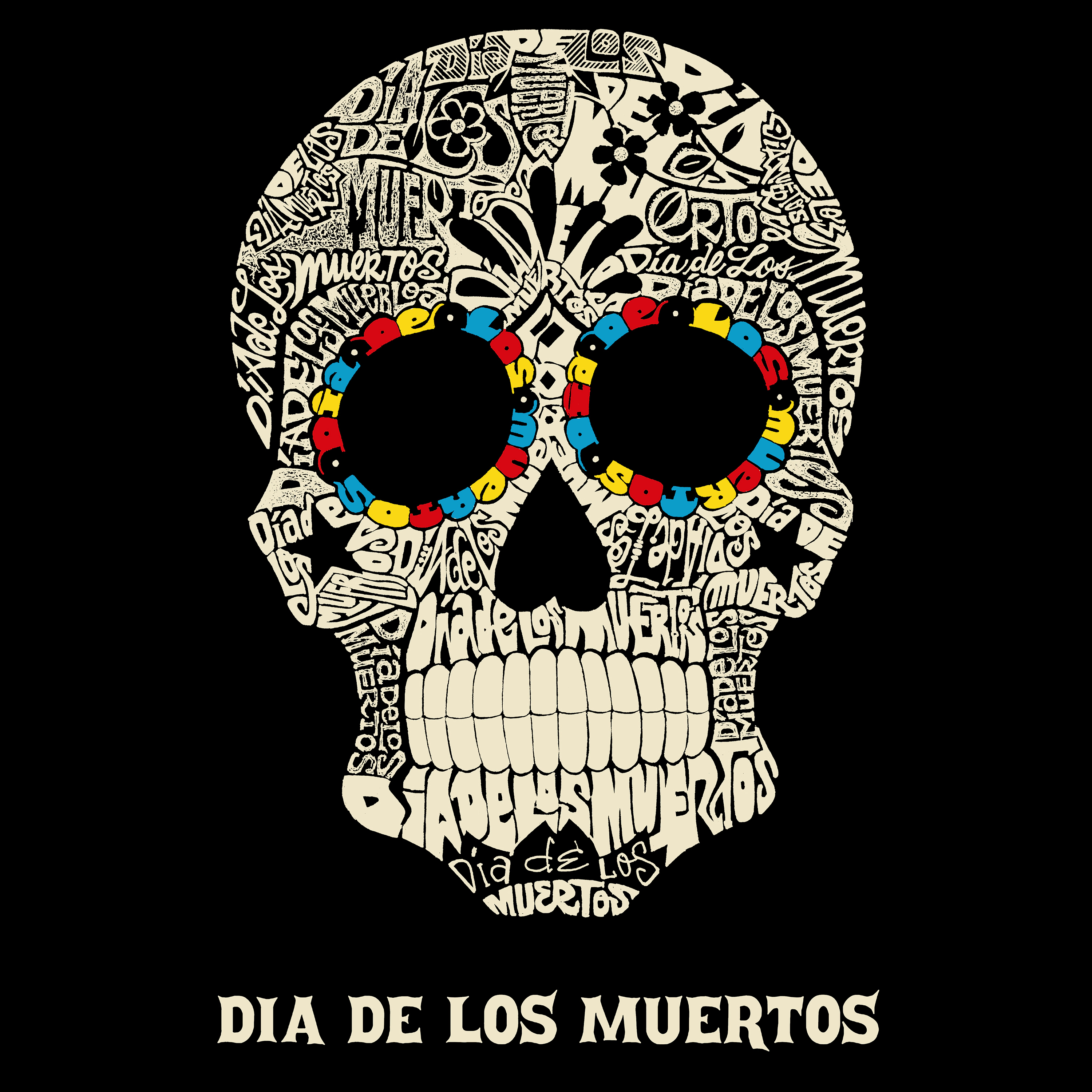 LA Pop Art Dia De Los Muertos - Women's Word Hooded Sweatshirt