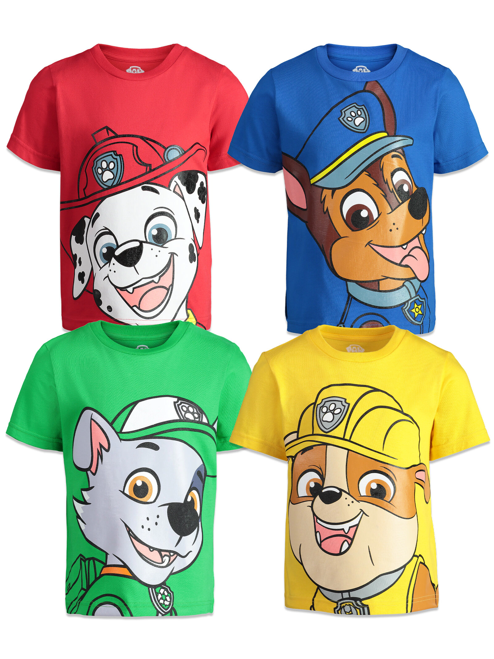 Nickelodeon Paw Patrol Boys' 4-Pack Short Sleeve T-Shirts