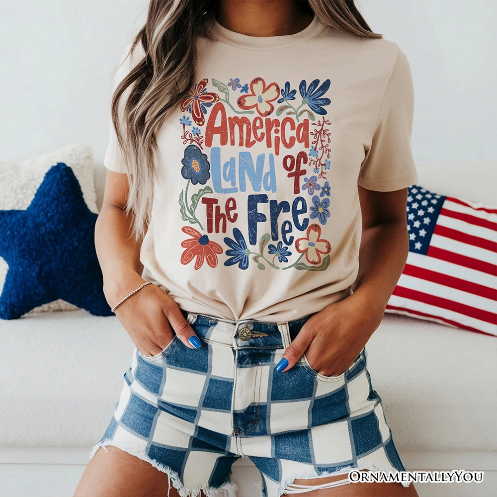 OrnamentallyYou Unisex America Land Of The Free Independence Day T-Shirt