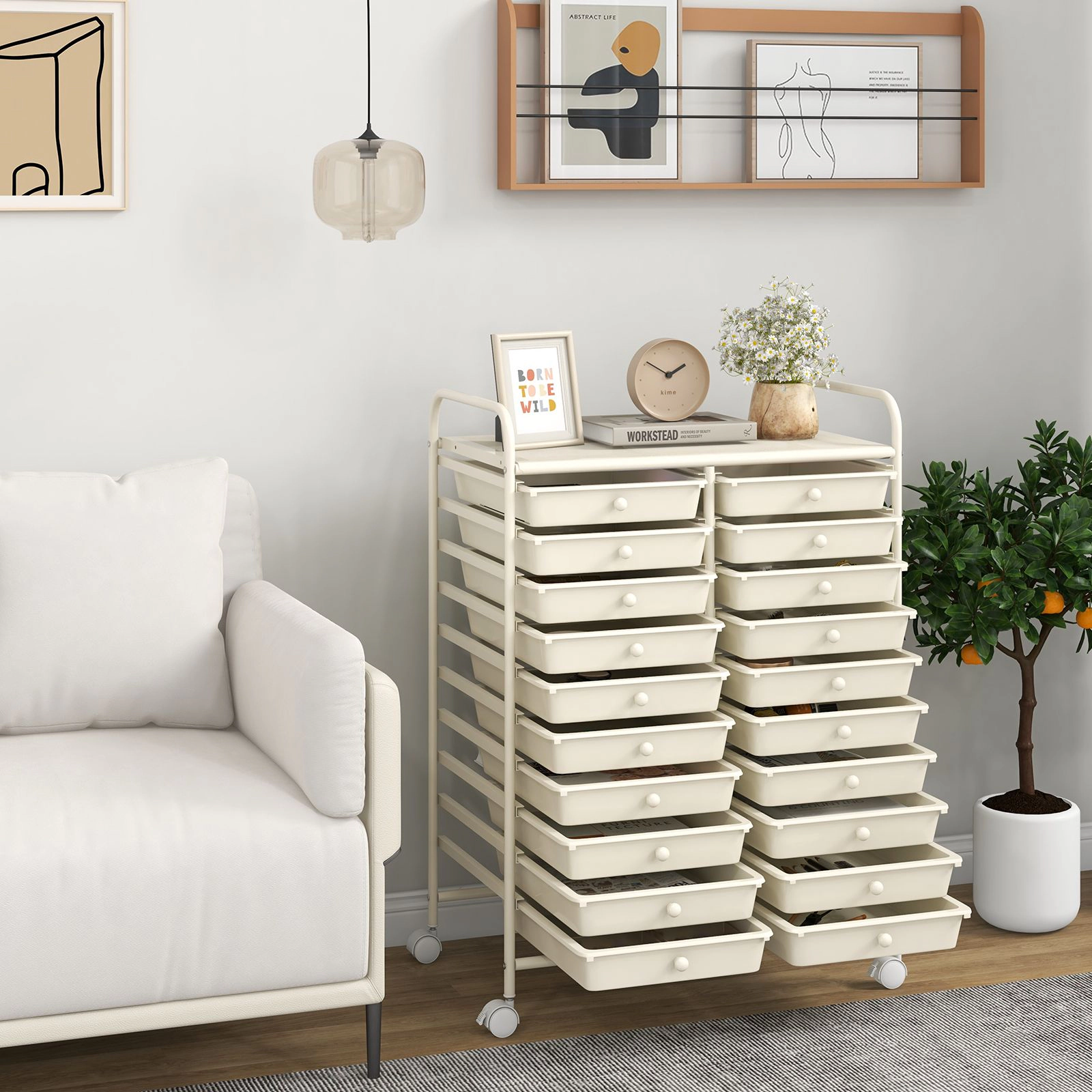 SlickBlue Multi-Tier Utility Cart with Wheels for Home & Office Storage