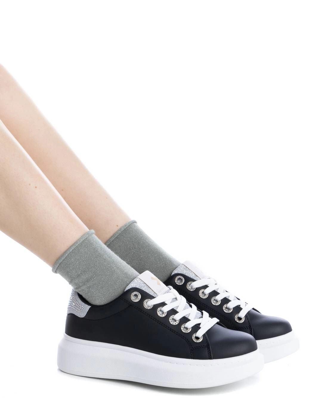 XTI Womens Sneakers Rhinestone Casual Trainers