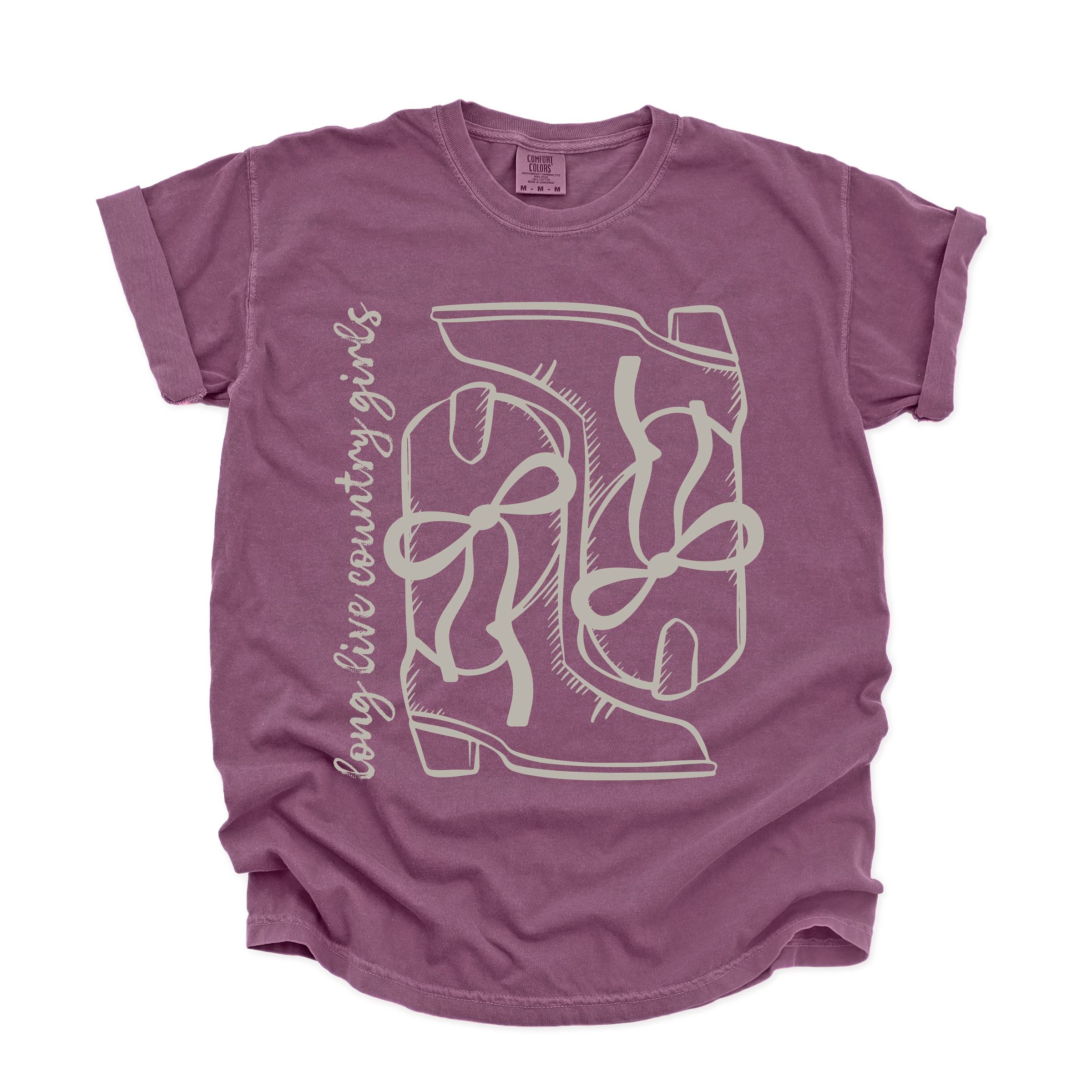 Simply Sage Market - Women's Garment Dyed Graphic T-Shirt Long Live Country Girls Boots