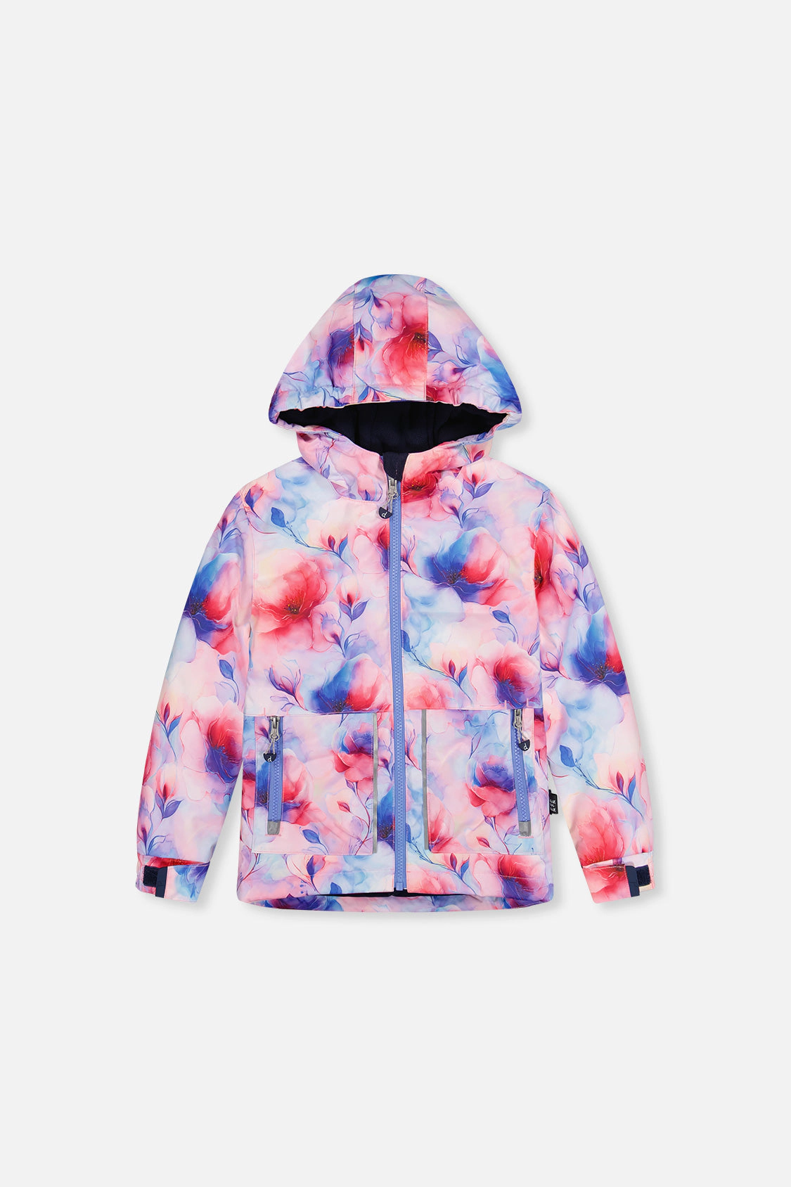 Deux par Girls Flower Print Lightweight Two Piece Snowsuit with Hooded Jacket and Snow Pants