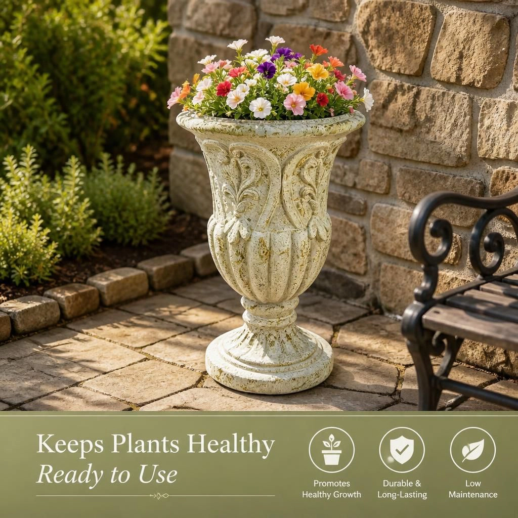 WOW PIONEER Tall Round Durable MgO Planter