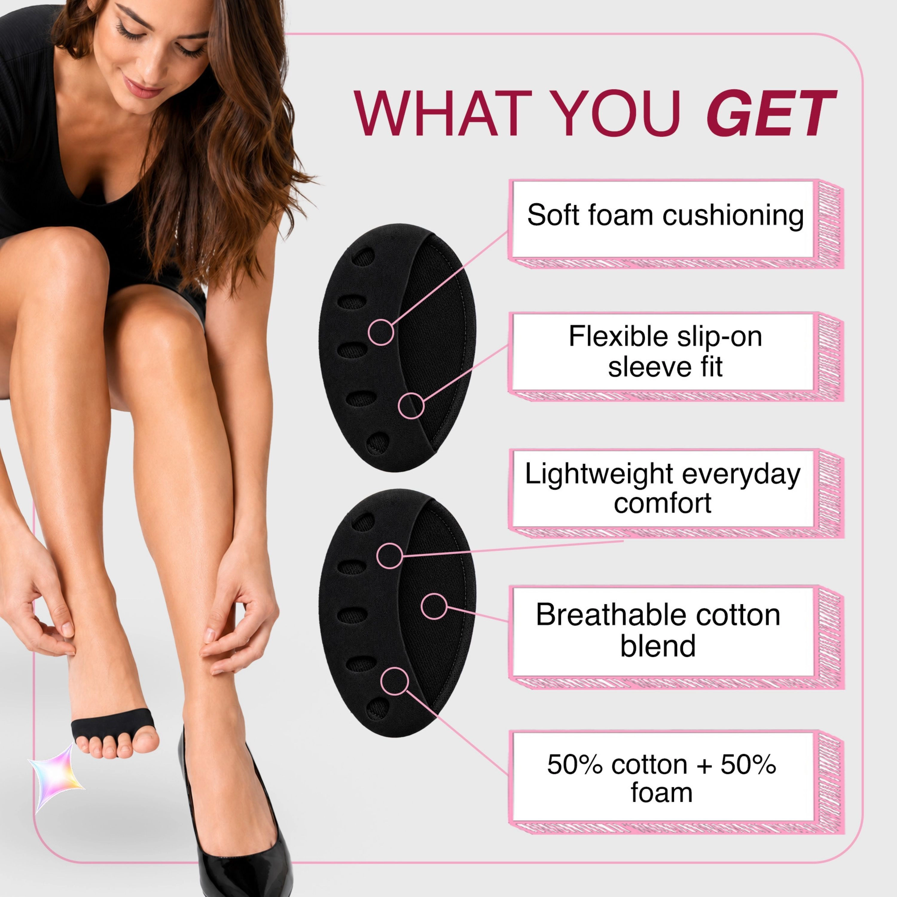 LECHERY Women's Forefoot Cushion Sleeves – Gel Ball of Foot Pads