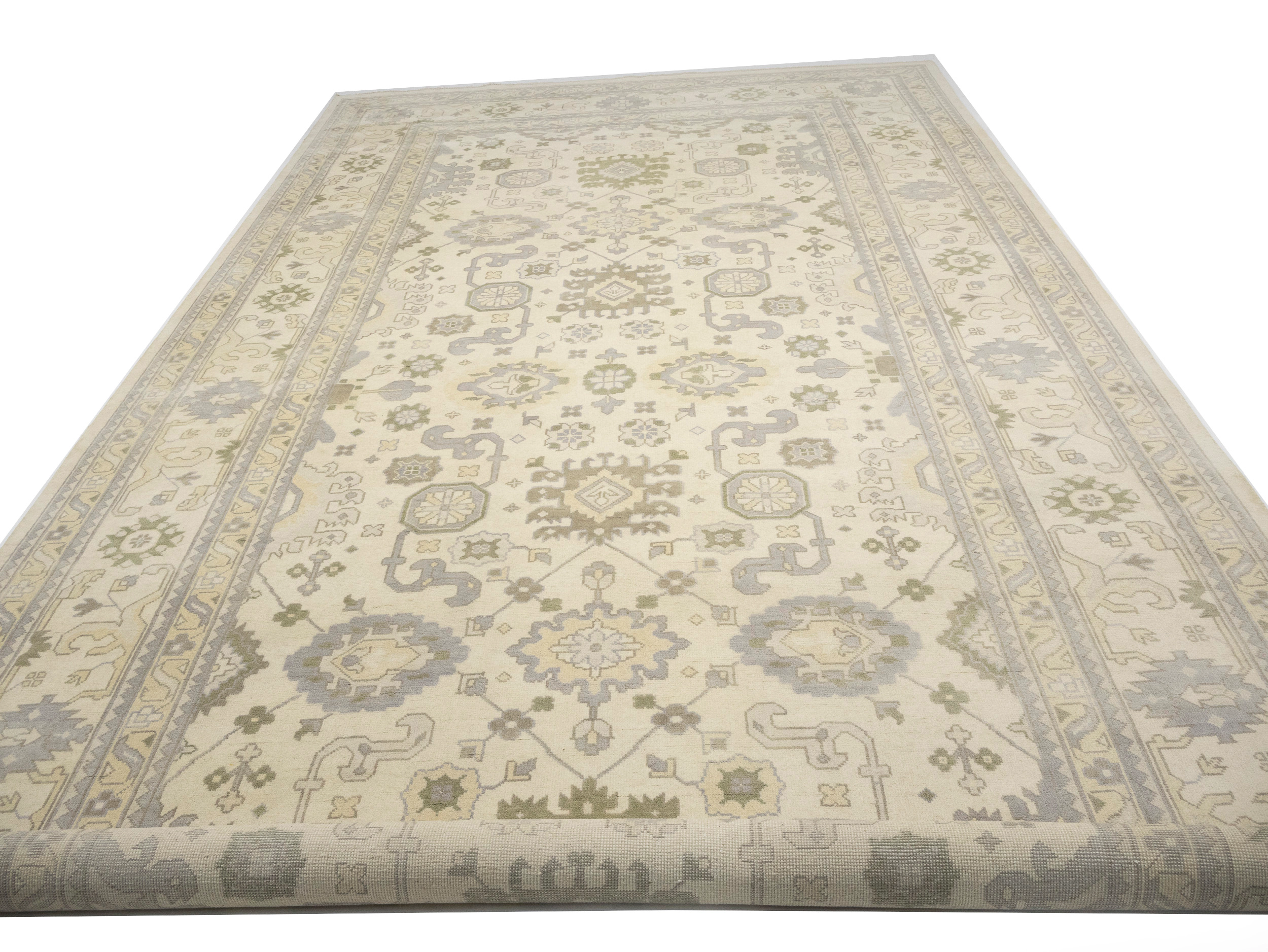 Magic Rugs Cream Floral 12X24 Oushak Chobi Oriental Rug