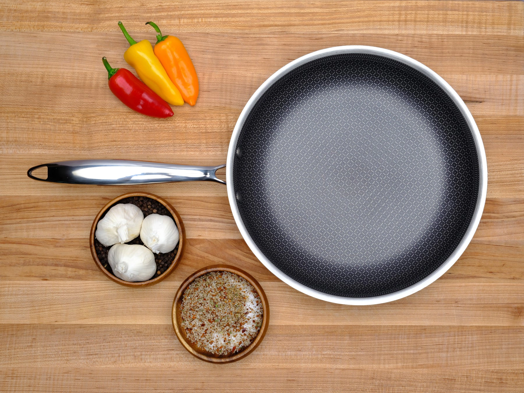 Lexi Home Dura Clad Tri-Ply Stainless Steel Frying Pan, Nonstick, Induction & Oven Safe