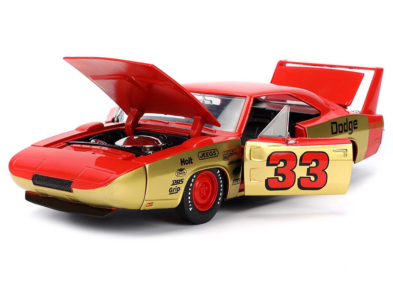 Jada 1969 Dodge Charger Daytona #33 Red and Gold Metallic with Graphics "Bigtime Muscle" Series 1/24 Diecast