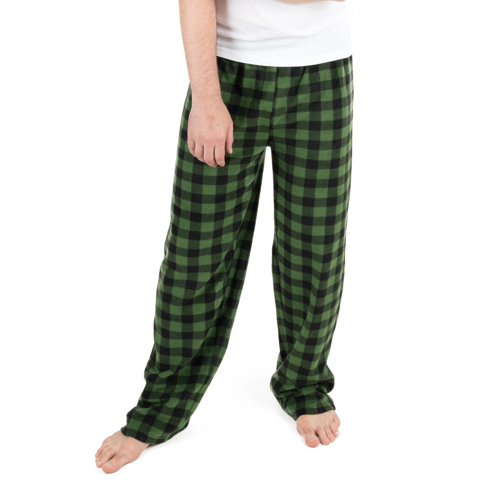 Leveret Men's Buffalo Plaid Fleece Pants