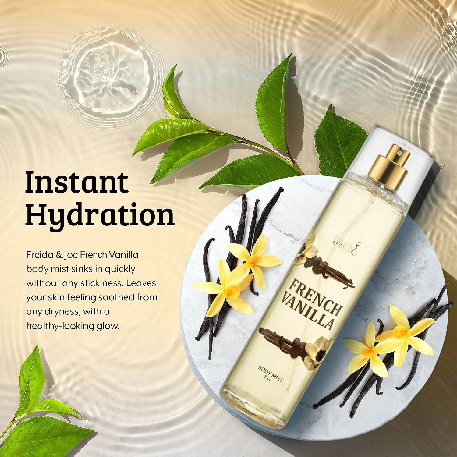 French Vanilla Fragrance Body Mist in 8oz Spray Bottle