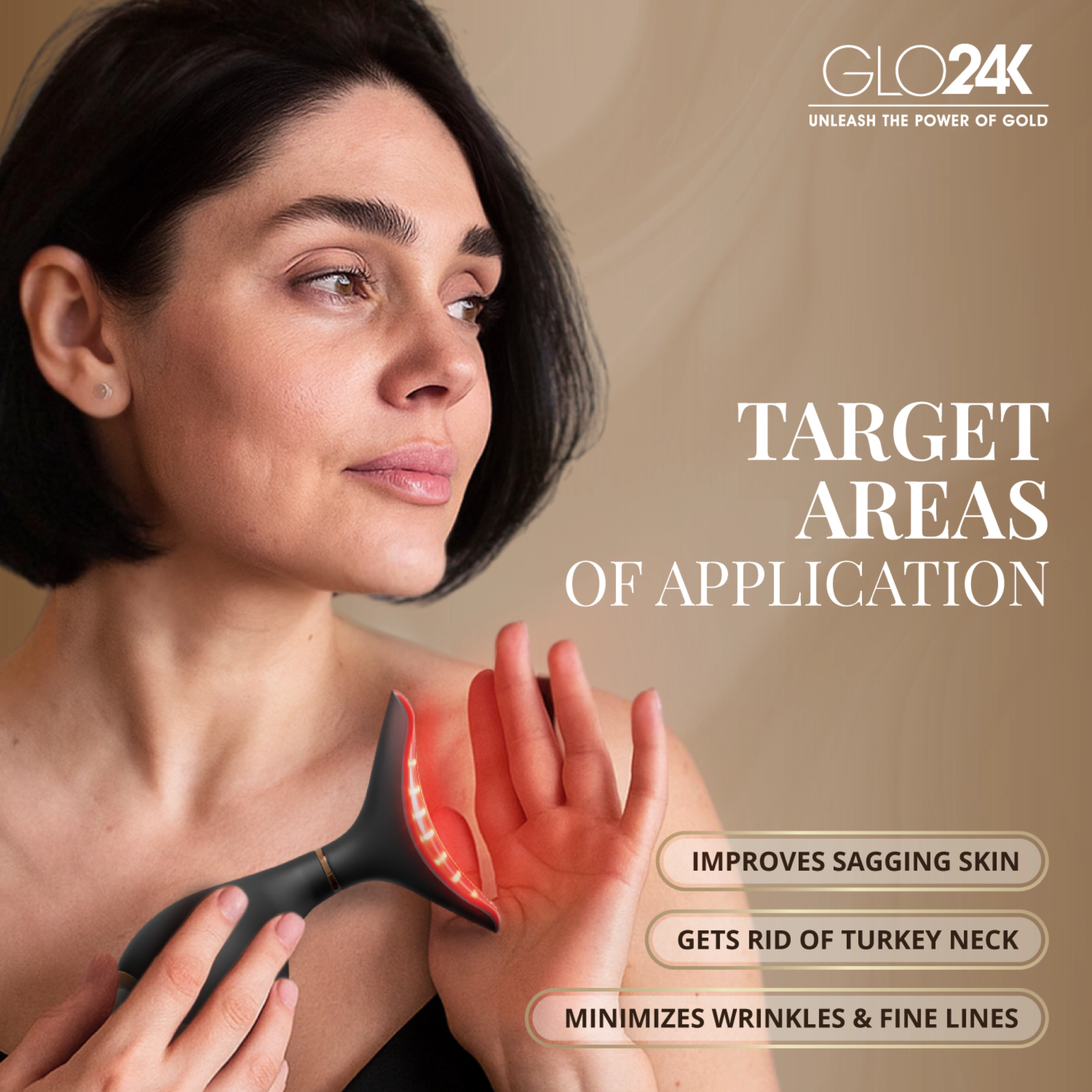 GLO24K Skin Rejuvenation Beauty Device for Face and Neck