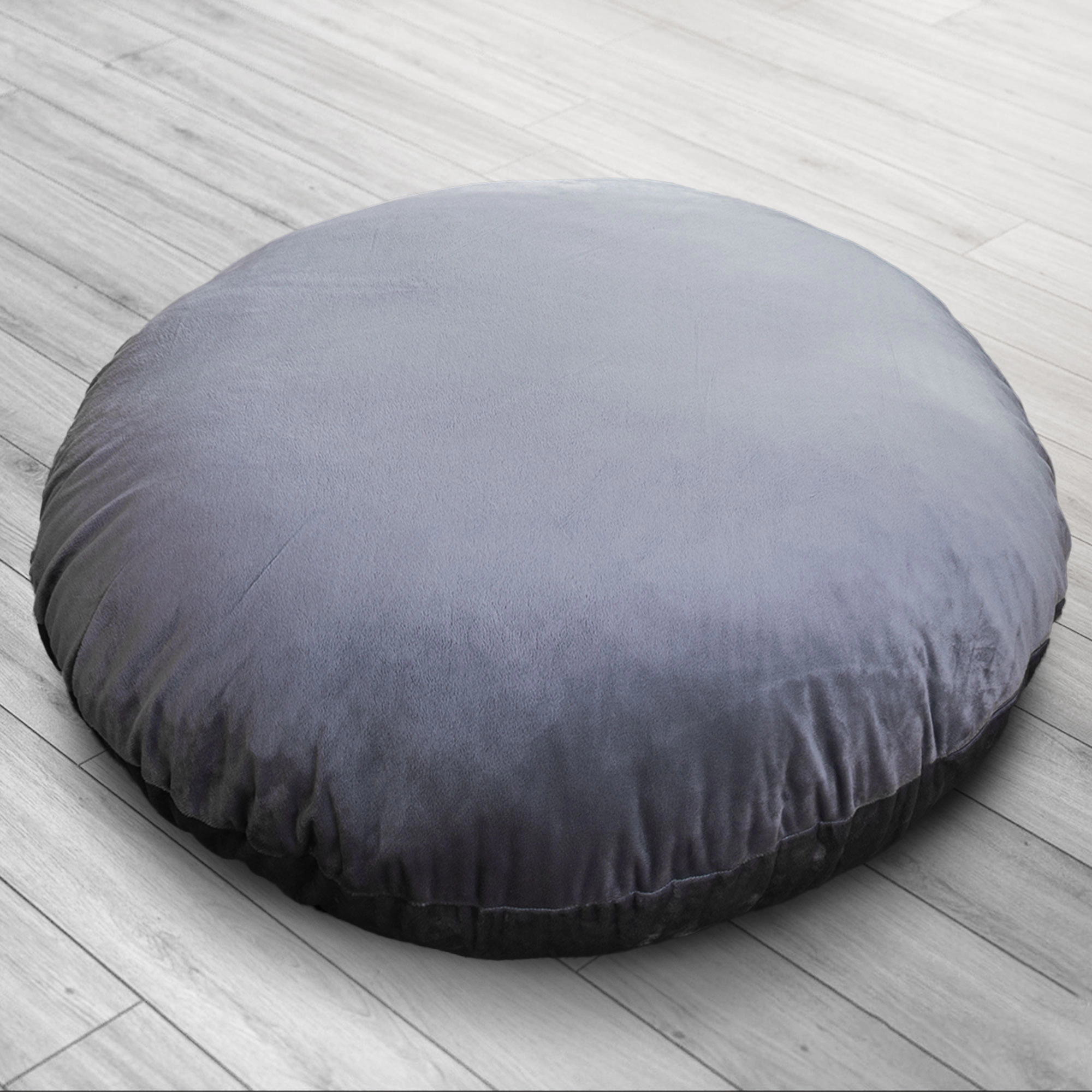Cheer Collection Plush Round Velour Floor Pillow with Insert, 36 Inch