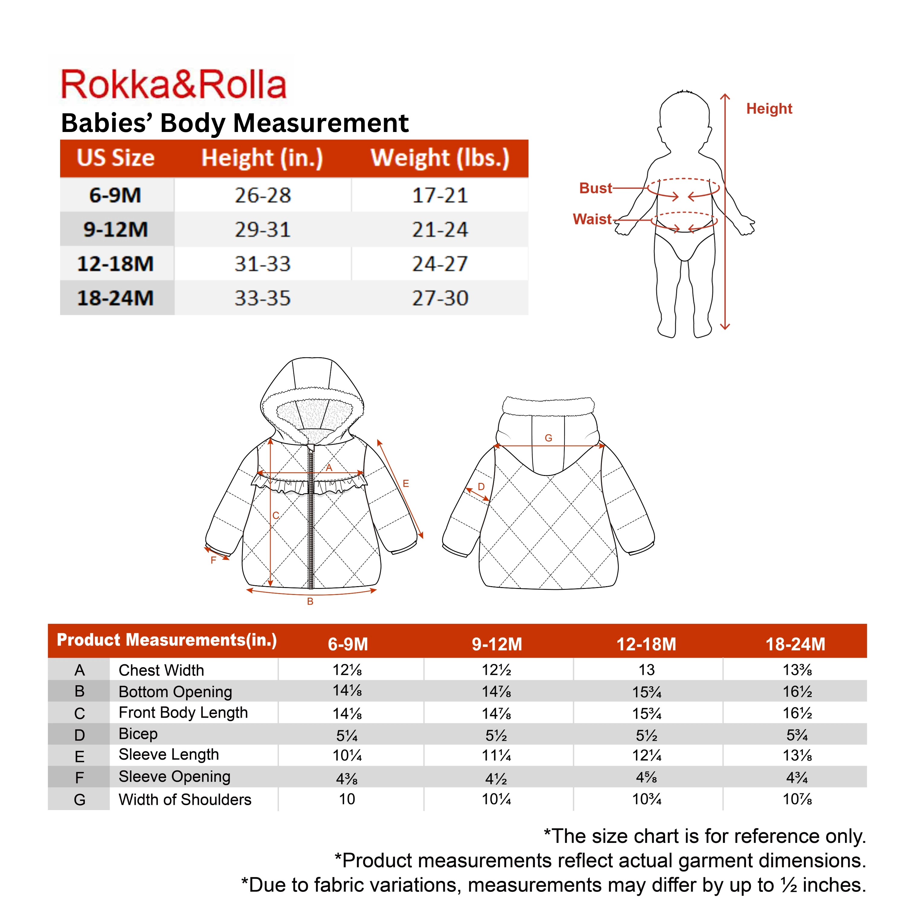 Rokka&Rolla Baby Girls Soft Mini Fur Lining Hooded Puffer Jacket