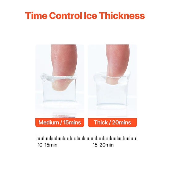 HONGGE Countertop Ice Maker, Ready in 15 Mins, Self-Cleaning Portable Ice Maker
