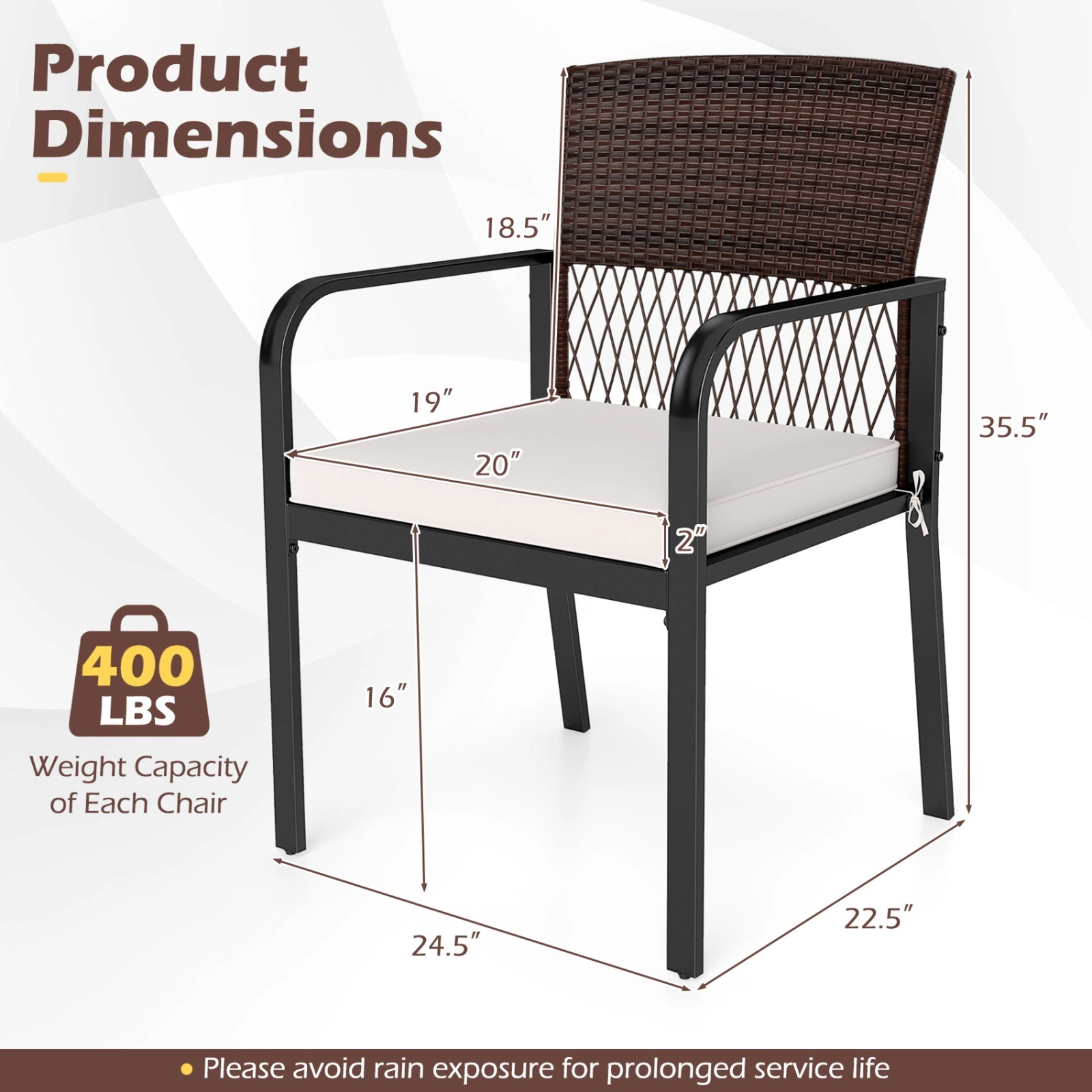SUGIFT Outdoor Dining Chairs Set of 4, Ventilated Backrest, Cushions, Levelers, Beige