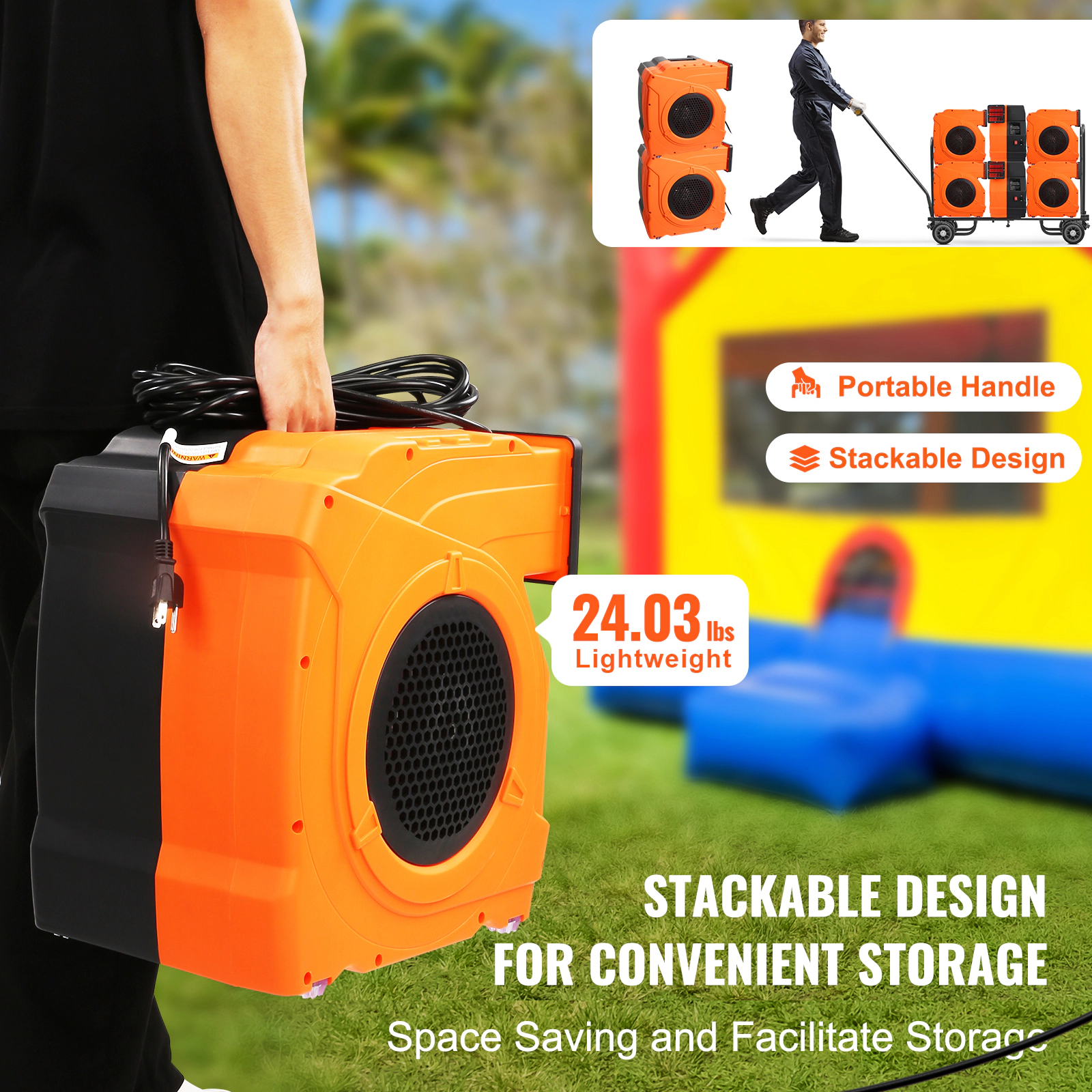 HONGGE Inflatable Blower, Bounce House Blower, Pump Commercial Air Blower for Inflatables