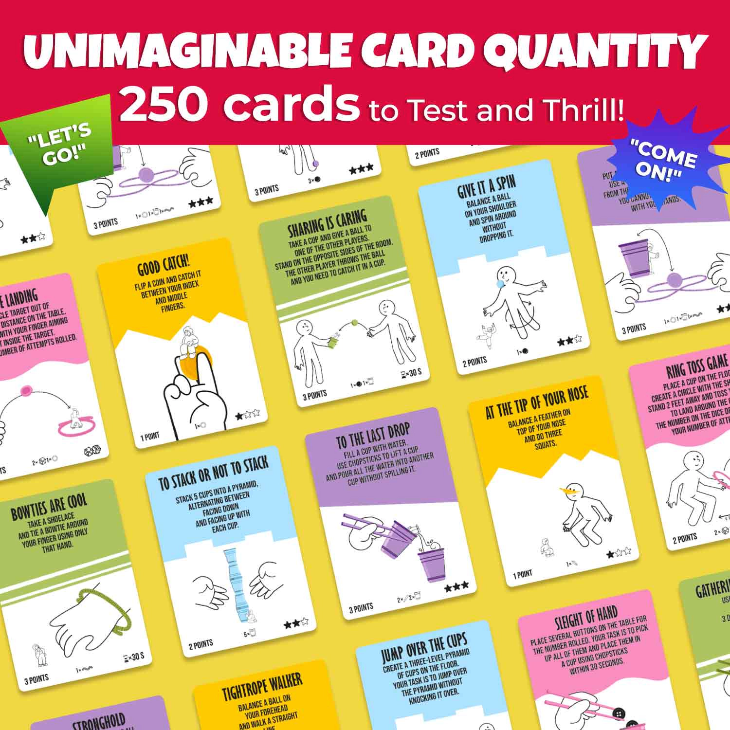 QUOKKA Party Games for Adults & Family, 250 Fun Challenges, Team Building & Family Game Night