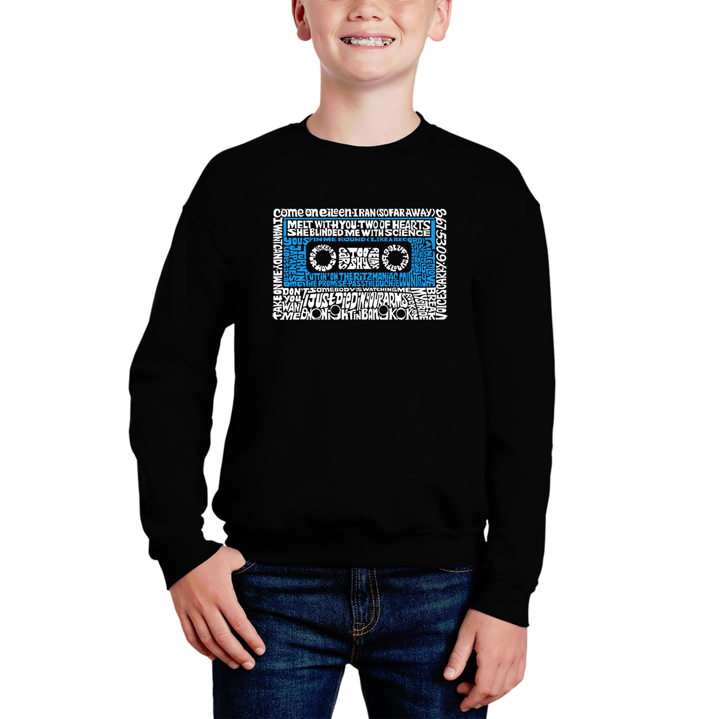 LA Pop Art Boy's Word Sweatshirt - 80s One Hit Wonders