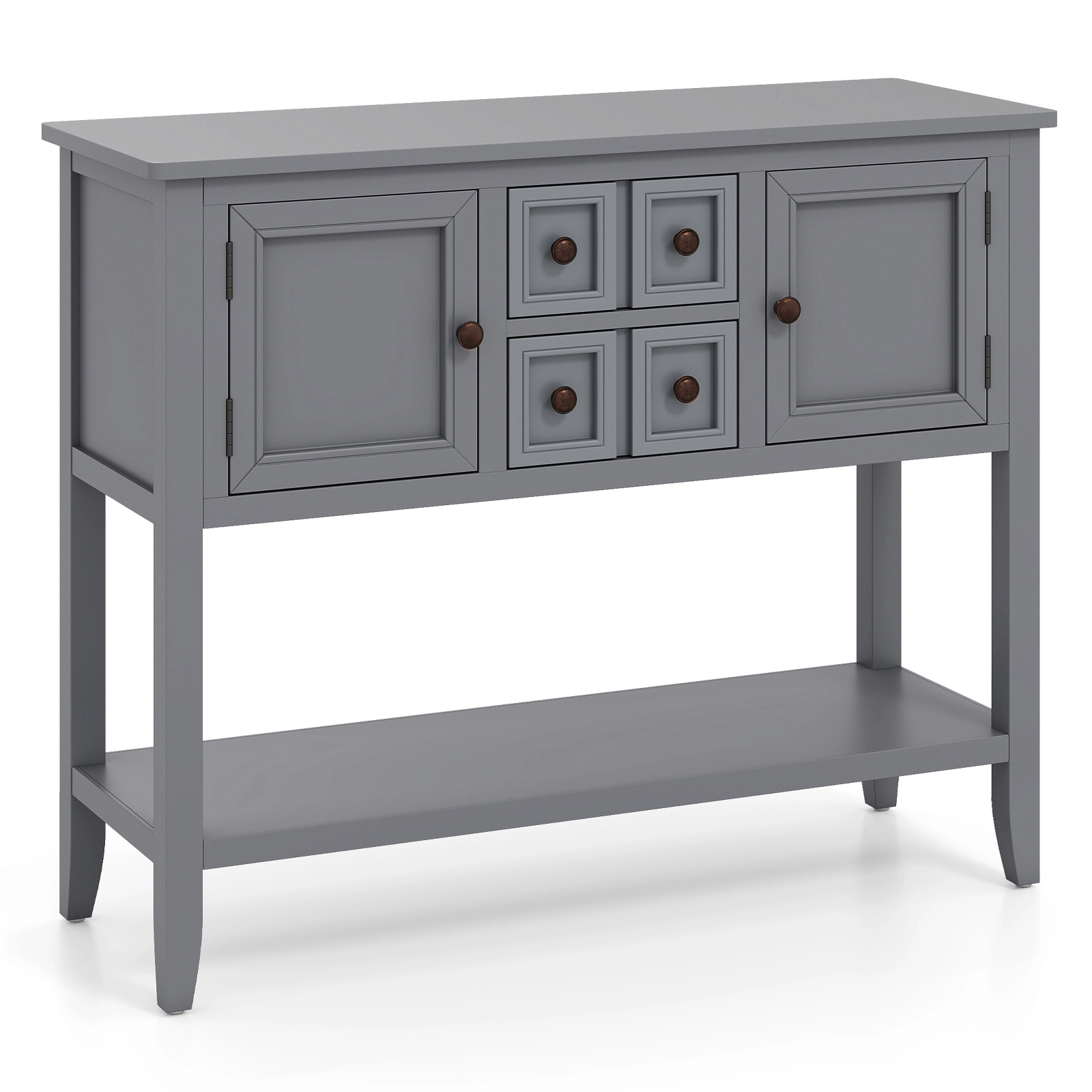 Glintex 42-Inch Buffet Cabinet with Pine Legs and Open Bottom Shelf