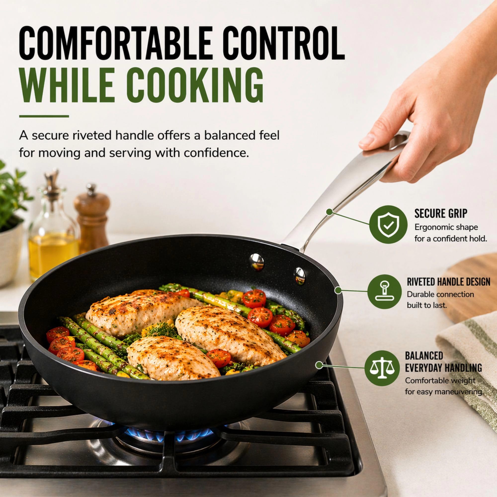 Alva Maestro Ceramic-Coated Nonstick Frying Pan - Induction & Oven Safe