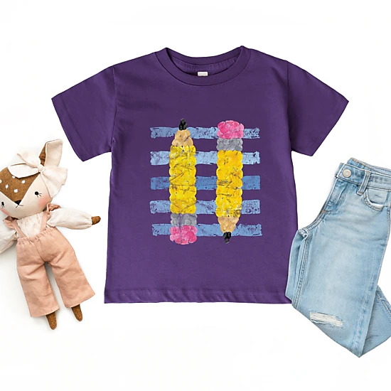The Juniper Shop - Toddler Short Sleeve Graphic T-Shirt - Pencil Stripes