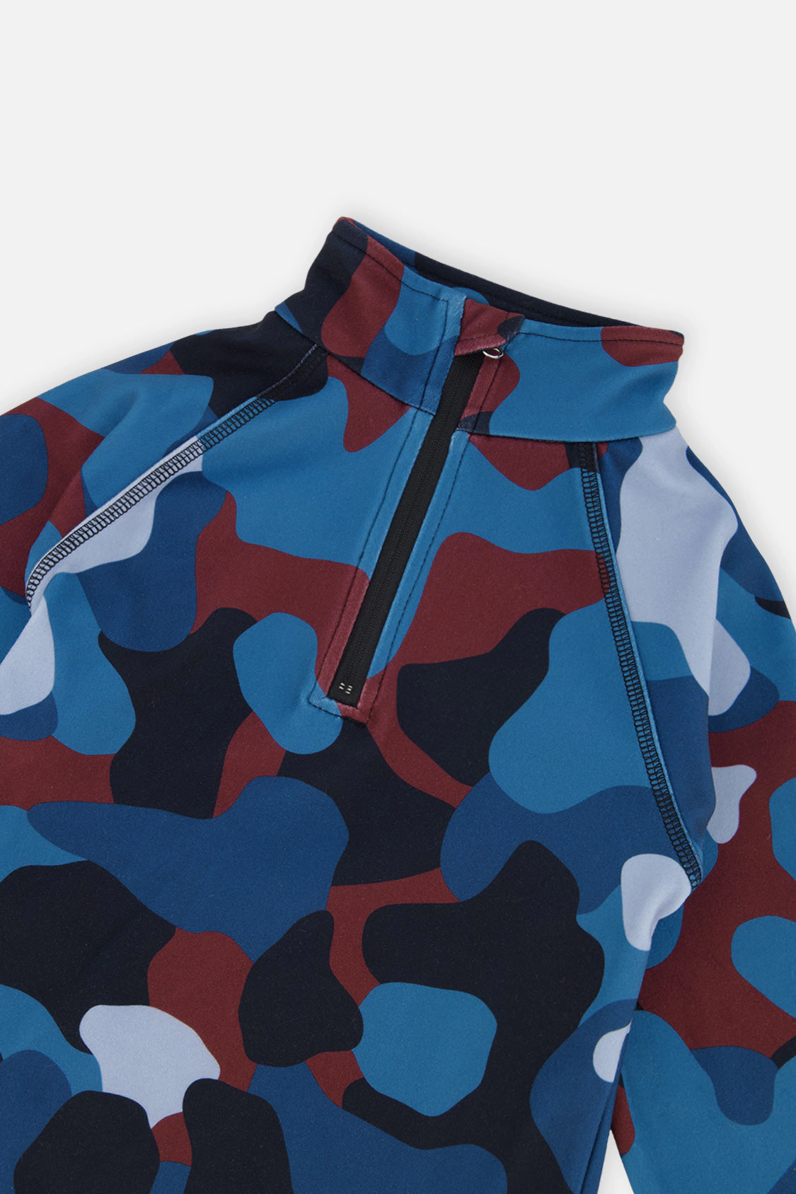 Deux par Deux Boys Two Piece Camouflage Print Half-Zip Thermal Underwear Top and Pants Set