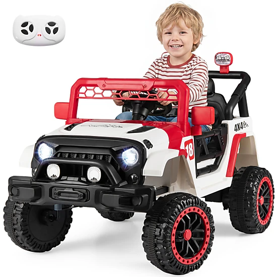 LJG 12V Kids Ride on Truck with Remote Control and 3 Speeds