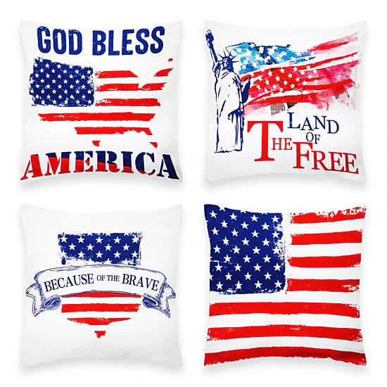 G128 Patriotic Land of Free Decorative Throw Pillow Covers